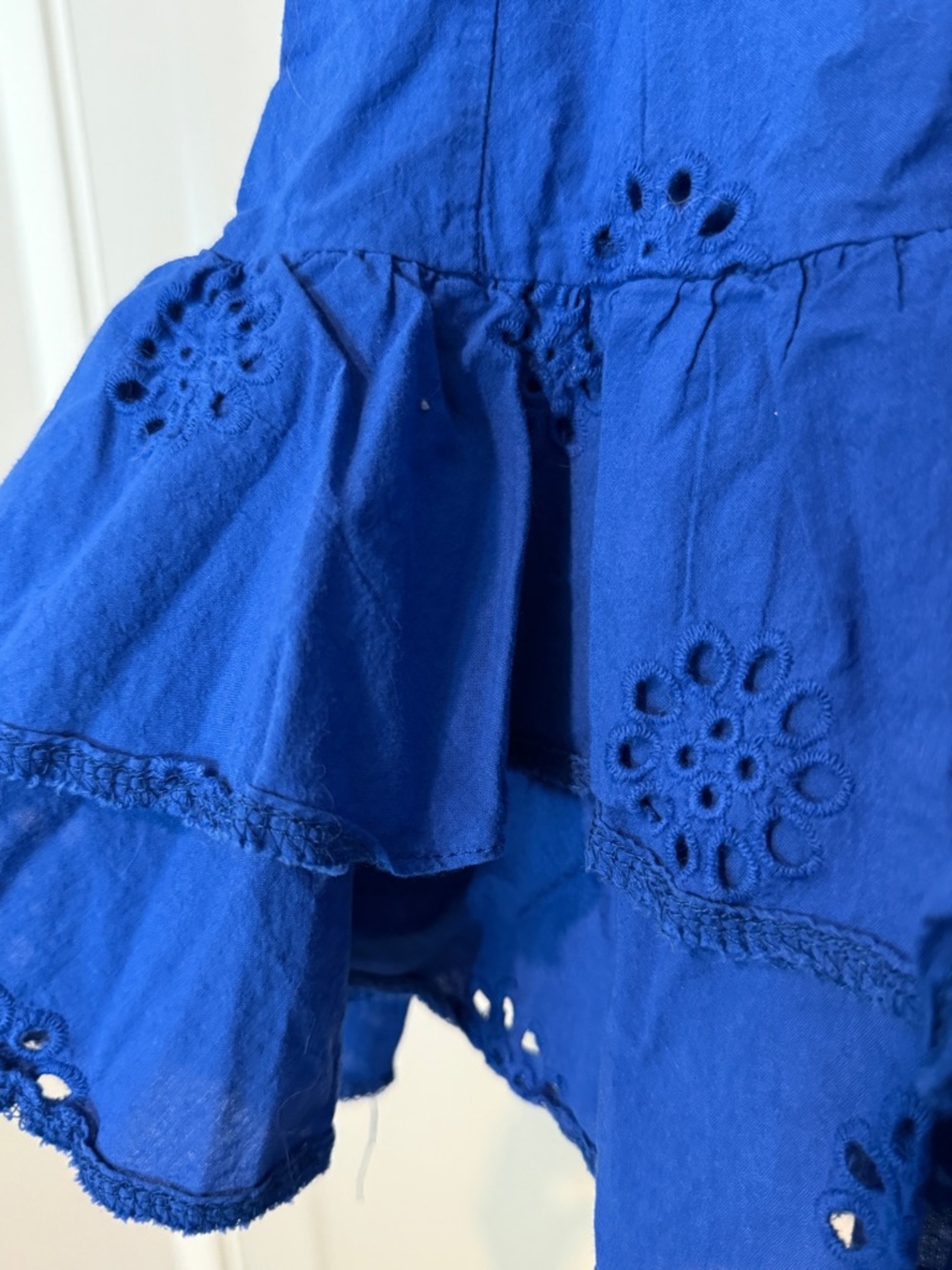 Blue Spaghetti-Strap Ruffle Mini Dress - Picture 4 of 4
